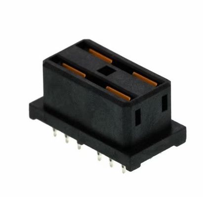 78214-1001 4 Connector Receptacle Female Blade Sockets Through Hole Black